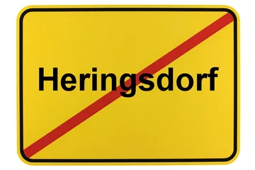 Papier Peint photo Heringsdorf, Allemagne Illustration eines Ortsschildes der Gemeinde Heringsdorf in Mecklenburg-Vorpommern