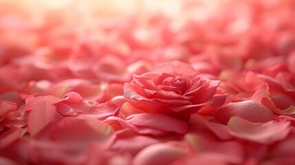 Romantic and dreamy rose petals scattered on a surface, offering a soft and romantic floral background for love and romance-themed designs. [Rose petals floral background for the d