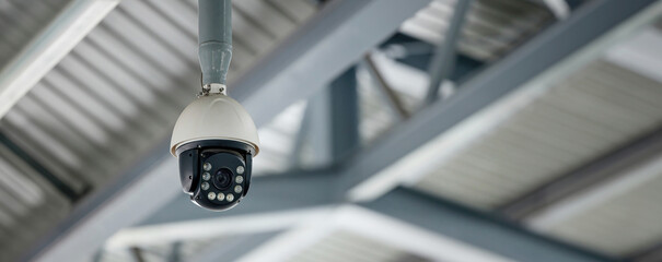 Online Security CCTV camera surveillance system outdoor of house.