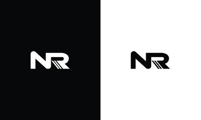 Initial Monogram Letter NR Logo Design Vector Template