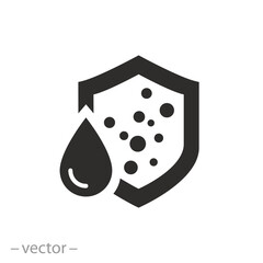 repellent surface icon, proof for water with dust, moisture resistant property, flat symbol - vector illustration