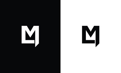 Letter LM initial logo template - obrazy, fototapety, plakaty