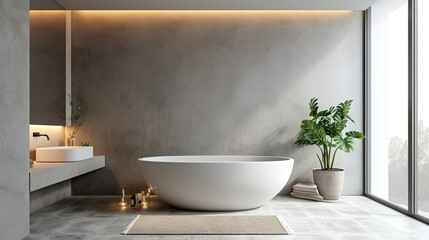 The bathroom banner with soft lighting in bright colors is an ideal place for relaxation and comfort. It is made in delicate and light shades, creating an atmosphere of calm and relaxation.	
