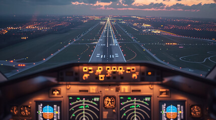 Takeoff and landing of an airplane that captures and mesmerizes the spirit with a beautiful background at speed