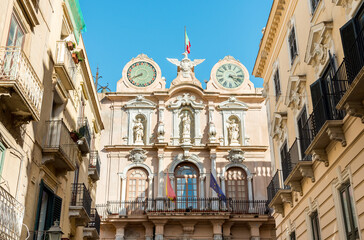 Senatorial Palace or Cavarretta palace is historic building in center of Trapani, western Sicily, Italy