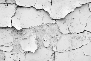 A black and white photo of a cracked wall. Suitable for use in architecture, construction, or urban decay themes