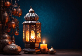 Ramadan kareem background with lantern, Muslim holy month