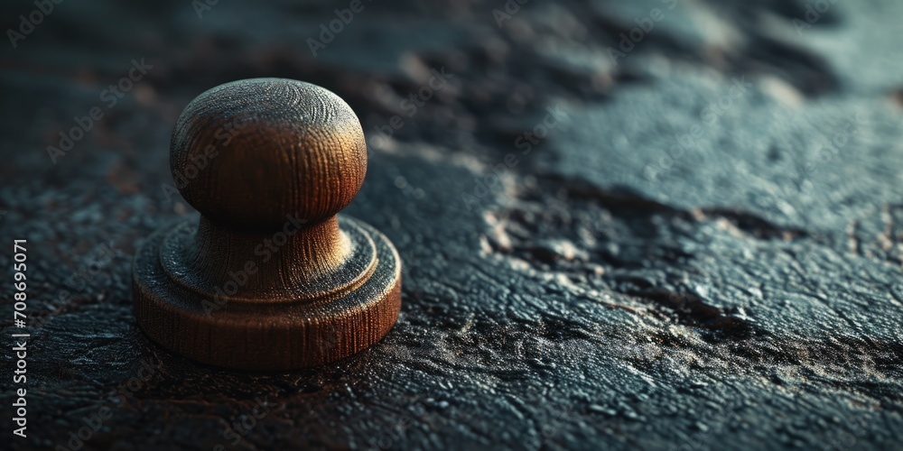 Poster A detailed view of a wooden object placed on a surface. Ideal for adding a touch of rustic charm to various projects and designs