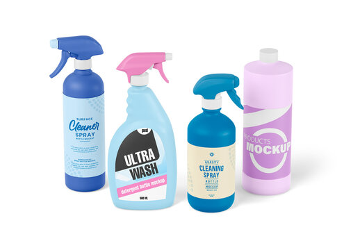 Bottles Cleaners Mockup