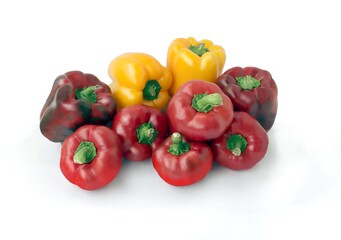 colorful various fruits of pepper vegetanle close up