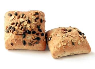 various rolls for breakfast close up