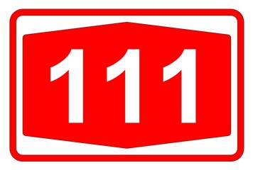 Illustration eines Autobahnschildes der Autobahn 111 in der Schweiz	