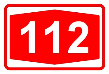 Illustration eines Autobahnschildes der Autobahn 112 in der Schweiz	