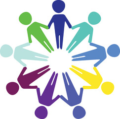 Teamwork Logo , Teamwork Sign, Group of People together, Unite business people round circle