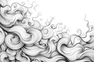 A black and white drawing of a wave. Suitable for various creative projects