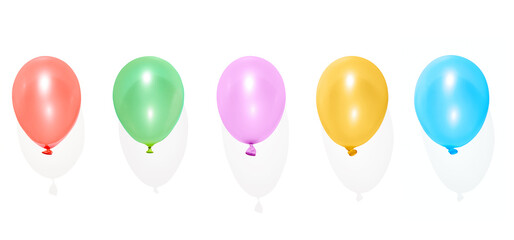 Colorful balloons on white background