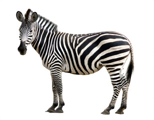 Fototapeta premium Zebra isolated on white background, cutout