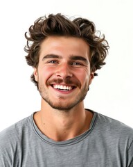 Smiling Man With Curly Hair