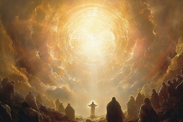 Jesus as a celestial architect Designing a divine sanctuary - obrazy, fototapety, plakaty