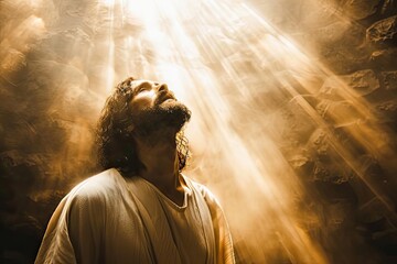 Jesus as a celestial healer Emitting a divine aura of healing