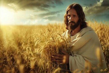 Jesus as a celestial farmer Harvesting crops of compassion