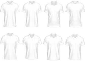 Mockup Template Jersey Football T Shirt Soccer Front Facing View on transparent background cutout with 8 Different Style for artwork graphic design. 3D Rendering.