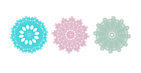 floral geometric ornamental vector set