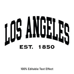 Los Angeles text effect vector. Editable college t-shirt design printable text effect vector