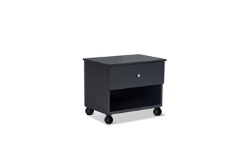 black modern wood bedside table isolated on white background
