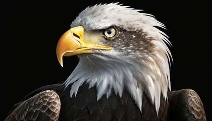 Obraz premium bald eagle with black background