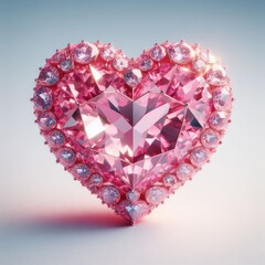 Sparkling Crystal Heart: Precious Gemstone Symbolizing Love and Romance in Shiny Elegance