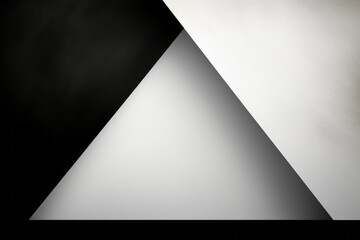 Black and white background, with a white triangles Abstract modern minimal Black and white triangle