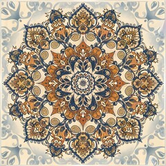 beautiful and creative flower pattern mandala design for wall or decoration, Generative AI