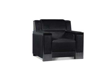 Black sofa modren style on white background
