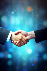 Handshake against a background of abstract  network communications