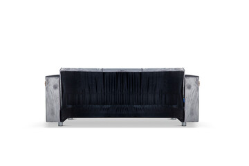 grey sofa comebed on white background