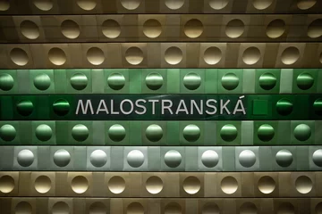 Fotobehang Malostranská Metro Station Prague © Michael