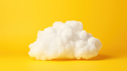 White cloud on yellow background