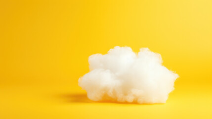 White cloud on yellow background