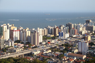 Fototapeta na wymiar View of the third bridge that connects Vila Velha to Vitória in Espirito Santo.