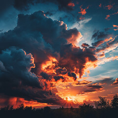 Photography of clouds at sunset