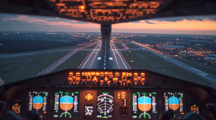 Takeoff and landing of an airplane that captures and mesmerizes the spirit with a beautiful background at speed