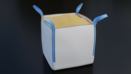 Big-Bag mit Sand und blauen Schlaufen