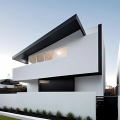A sleek and modern architectural design featuring clean lines and a simple, uncluttered facade.