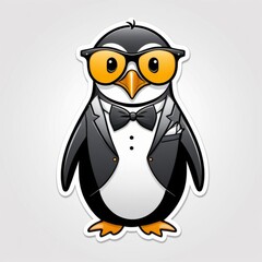 Obraz premium penguin with glasses