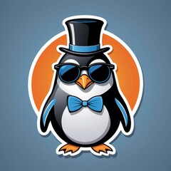 Fototapeta premium penguin with glasses