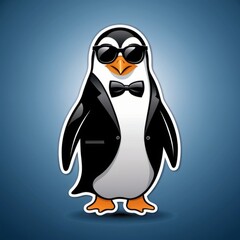 Fototapeta premium penguin with glasses