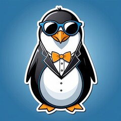 Fototapeta premium penguin with glasses