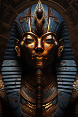 Gold Pharaoh Statue Conceptual Art
