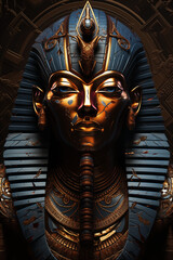 Obraz premium Gold Pharaoh Statue Conceptual Art